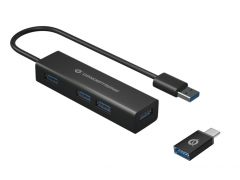 HUBBIES06B 4-Port-USB 3.0-Hub und OTG-Adapter für USB-C