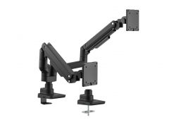 650182 17"-35" Schwerlast-Doppelmonitor-Schreibtischhalterung, Schwarz