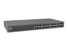 GEP-2652 Switch Gigabit PoE Web Smart a 26 porte, 2 x Gigabit SFP, 24 uscite PoE, budget di alimentazione PoE 370W