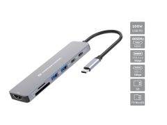 DONN28G 7-in-1 USB 3.2 Gen 1 Dockingstation, 4K60Hz HDMI, USB-A 5Gbps x 2, USB-C 5Gbps, SD, TF/MicroSD, 100W USB PD