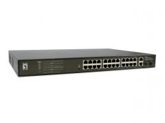 GEP-2821 28-Port Gigabit PoE Switch, 2 x Gigabit SFP, 2 x Gigabit Uplink, 802.3af/at PoE, 24-Port PoE Outputs, 390W Power Budget