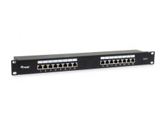 326417 16-Port Cat.6 Shielded Patch Panel, Black