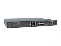 FGP-2031, 20-Port Fast Ethernet PoE Switch, 2 x Gigabit RJ45, 2 x Gigabit SFP, 802.3af/at PoE, 16-Port PoE Outputs, 270W Power Budget