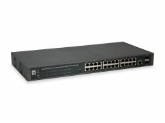 GEP-2652 26-Port Web Smart Gigabit PoE Switch, 802.3af/at PoE, 24 PoE Outputs, 370W Power Budget, 2 x Gigabit SFP Uplink Ports