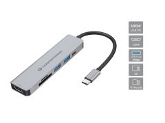 DONN02G 6-in-1 USB 3.2 Gen 1 Dockingstation, HDMI, USB-A 5Gbps x 2, SD, TF/MicroSD, 100W USB PD