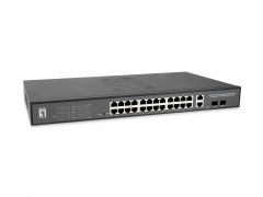 GEP-2841 28-Port Web Smart Gigabit PoE Switch, 802.3af/at/bt PoE, 24 PoE Outputs, 375W Power Budget, 2 Gigabit RJ45 & 2 SFP Uplinks