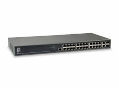 GEP-2682 TURING Switch Gigabit PoE administrado L3 Lite de 26 puertos, 2 x SFP/RJ45 Combo, 24 salidas PoE, presupuesto de energía PoE de 370 W