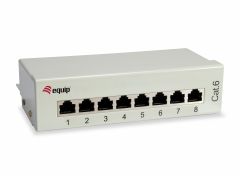 227369 8-Port Cat.6 Desktop Patch Panel, Light Grey