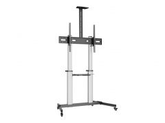 650631 60–100" Eco Ultra-Large TV Cart, Heavy-Duty Mobile Display LFD Trolley, 100kg Load, VESA 1000 x 600, Height Adjustable with AV & Camera Shelf