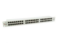 326349 48-Port Cat.6 Geschirmtes Patch Panel, Hellgrau