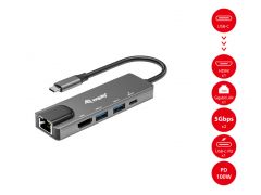 133489 Adattatore multifunzione USB-C 5 in 1, HDMI, Gigabit LAN, USB 3.2 GEN1, USB PD da 100 W