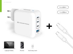 ALTHEA18W 4-Port 100W GaN USB PD Charger with USB-C Charging Cable, USB-C x 3, USB-A x 1, QC 3.0, PPS, PD 3.0