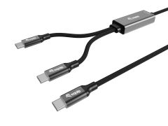 128895 USB-C to C Y-Charging Cable, 1.5m, PD 140W, Black 