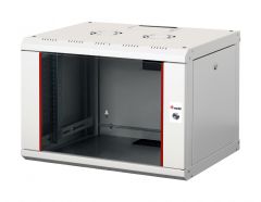 Equip Pro Mount 19" Netzwerkschrank für Wandmontage, 07HE, 600x450mm, mit Glastür, abnehmbare und abschließbare Paneele, montiert, RAL7035 Grau