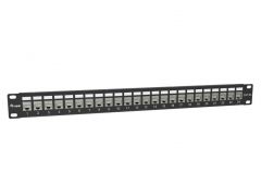 769128 24-Port Cat.6 Keystone Shielded + Coupler Patch Panel installed, Black