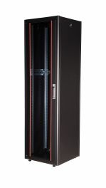 Equip Basic Flex 19" Netzwerkschrank, 42HE, 600x600mm, mit Glastür, abnehmbare und abschließbare Paneele, montiert, RAL9005 Schwarz