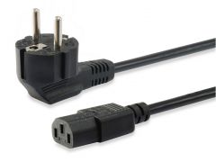 112121 High Quality Power Cord, C13 to Schuko 90°, 3.0m
