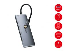 133482 USB-C 7 in 1 Multifunctional Adapter, HDMI, USB 3.0, TF/MICRO SD, 60W USB PD