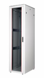 Equip Dynamic Flex 19" Freistehender Serverschrank, 47HE, 600x800mm, mit Glastür, abnehmbare und abschließbare Paneele, montiert, RAL7035 Grau