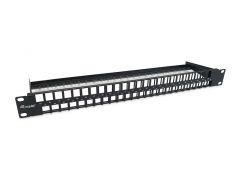 769258 48-Port Keystone Unshielded Patch Panel, Black