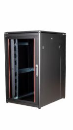 Equip Dynamic Flex 19" Free Standing Server Cabinet, 26U, 800x1000mm, with Glass Door, Removable and Lockable Panels, Assembled, RAL9005 Black