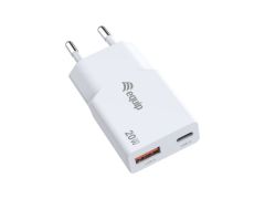 245522 2-Port 20W GaN Slim USB PD Charger, PPS, USB-C x1, USB-A x1