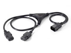 112210 High Quality Power Y-Cable, C14 to 2 x C13, 1.6m