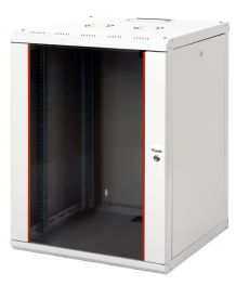 Equip Pro Mount 19" Netzwerkschrank für Wandmontage, 16HE, 600x450mm, mit Glastür, abnehmbare und abschließbare Paneele, montiert, RAL7035 Grau