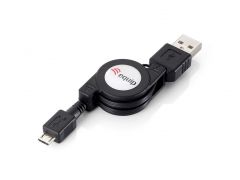 128595 USB 2.0 Retractable Cable Type A Male to Micro-B, 1.0m