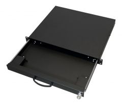260420 Empty19" Cajón para teclado/ratón telescópico y con cerradura, 1U, negro RAL9005
