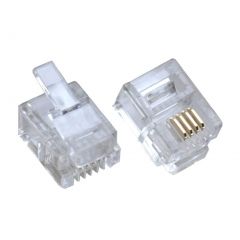 121121 Telephone Plug, RJ11, 6P4C, 100pcs/Set