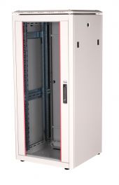 Equip Dynamic Flex 19" Free Standing Network Cabinet, 26U, 600x600mm, with Glass Door, Removable and Lockable Panels, Assembled, RAL7035 Grey
