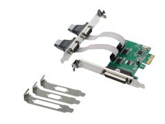 SPC01G 3-Port Serial Parallel PCIe Card, DB25 Parallel, DB9 RS232 Serial