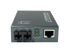GVT-2013  RJ45 to SC Gigabit Media Converter, PoE PSE, Multi-Mode Fiber, 850nm, 500M