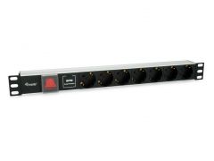 333309 7-Outlet German Power Distribution Unit with Surge Protection and Switch