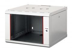 Equip Pro Mount 19" Netzwerkschrank für Wandmontage, 07HE, 600x600mm, mit Glastür, abnehmbare und abschließbare Paneele, montiert, RAL7035 Grau