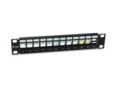 769331 12-Port-Keystone-geschirmtes Patchpanel, 10 Zoll, schwarz