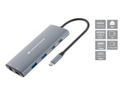 DONN06G 10-in-1 USB 3.2 Gen 1 Docking Station, 4K60Hz HDMI, 100W USB PD, USB-C 5Gbps x 2, USB-A 5Gbps x 3, SD, TF/MicroSD, GbE
