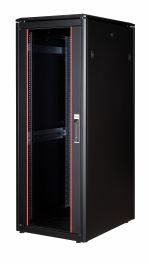 Equip Dynamic Flex 19" Free Standing Server Cabinet, 32U, 600x800mm, with Glass Door, Removable and Lockable Panels, Assembled, RAL9005 Black