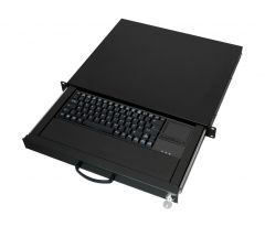 261622 Cajón para teclado de 19" con teclado DE + panel táctil, negro RAL9005
