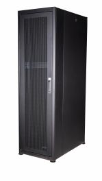 Equip Basic Flex 19" Freistehender Serverschrank, 42HE, 600x1000mm, mit perforierter Stahlfronttür, abnehmbare und abschließbare Paneele, montiert, RAL9005 Schwarz