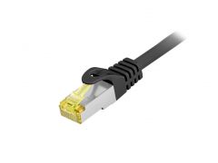 605107 Cat.6A S/FTP Outdoor-Patchkabel, 0,5m, schwarz