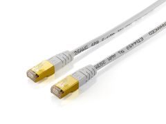 235416 Cat.5e Patch Cord F/UTP, white, 10m,gold plugs,