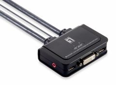 2-Port-DVI-D Single Link-Kabel-KVM-Switch, audio support
