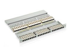 Premium 48-Port Cat.6 Shielded Patch Panel, Light Grey 326348