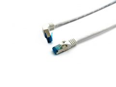 605800 Cat.6A S/FTP Patch Cable, Angled to Straight plug, 1.0m, White