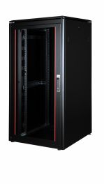 Equip Dynamic Flex 19" Free Standing Server Cabinet, 32U, 800x800mm, with Glass Door, Removable and Lockable Panels, Assembled, RAL9005 Black