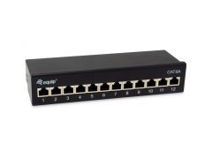 326622 12-Port Cat.6A Desktop-Abgeschirmtes Patchpanel, Schwarz