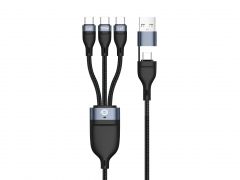 ETTA06B15C  3-in-1 100W Fast Charging Data Cable 1.5m, Triple USB-C, USB 2.0, 5A, E-Mark