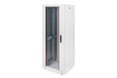 Equip Basic Flex 19" Free Standing Network Cabinet, 32U, 600x600mm, with Glass Door, Removable and Lockable Panels, Assembled, RAL7035 Grey